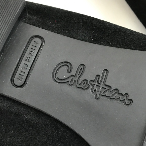 COLE HAAN Black Ballet Flat Suede Nike Air Slip On Loafer Women’s Size 9.5 WIDE - Picture 15 of 16